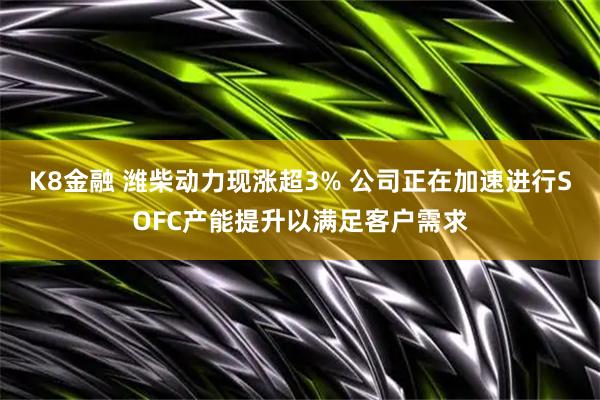 K8金融 潍柴动力现涨超3% 公司正在加速进行SOFC产能提升以满足客户需求