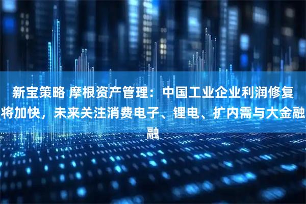 新宝策略 摩根资产管理：中国工业企业利润修复将加快，未来关注消费电子、锂电、扩内需与大金融